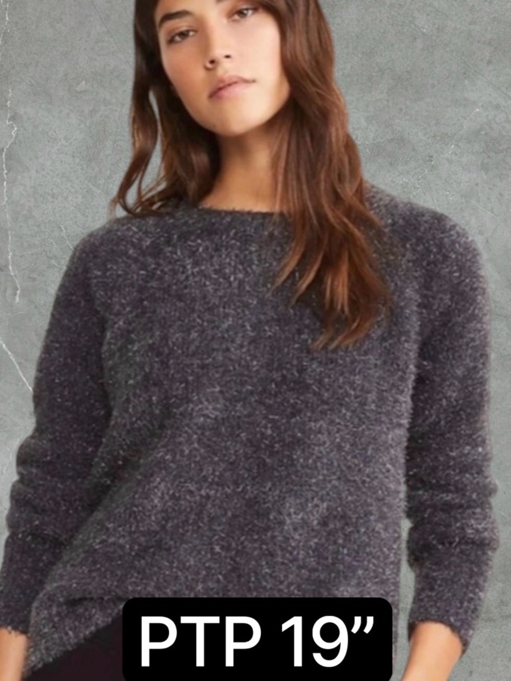2 for $30 ✅Sparkly Fuzzy Gunmetal Gray Crew Neck Sweater